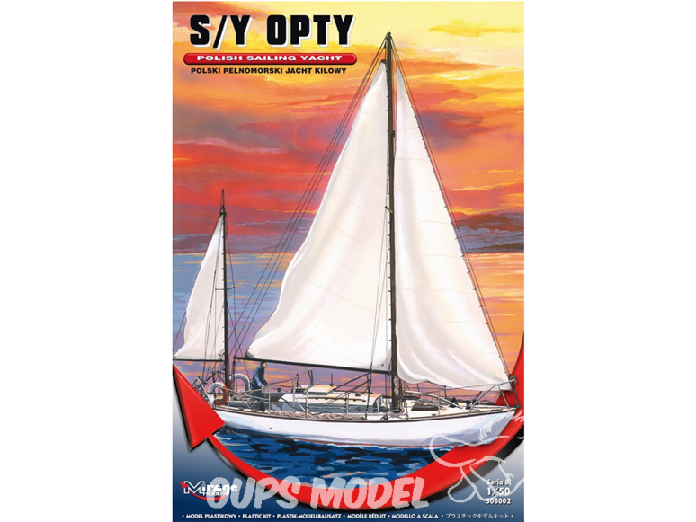 Mirage maquette bateau 508002 S/Y OPTY yacht de mer polonais à quille 1/50