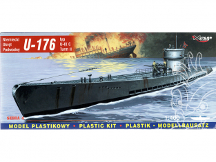 Mirage maquette Sous-marins 40041 U-176 type U-IX C Turm II sous-marin allemand 1/400
