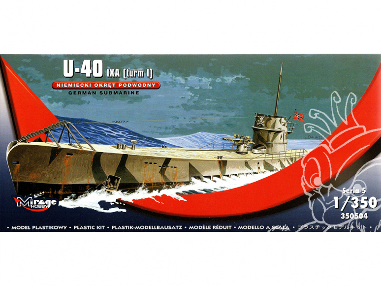 Mirage maquette Sous-marins 350504 U-40 IXA [turm I] Sous-marin allemand 1/350