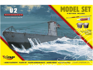 Mirage maquette Sous-marins 840065 Model Set Sous-marin allemand U2 type II A 1/400