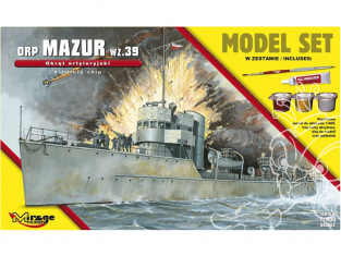 Mirage maquette bateaux 840062 Model Set ORP 'MAZUR' WZ.39 1935 navire-école polonais 1/400