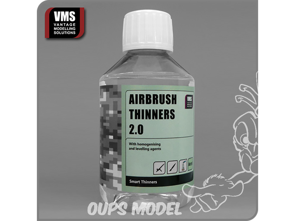 VMS TH01S Airbrush thinners 2.0 Acrylic ready-made - Diluant acrylique 2.0  prêt à l'emploi 200ml