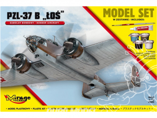 Mirage maquette bateaux 872092 Model Set PZL-37B 'ŁOŚ' Avion bombardier polonais 1/72