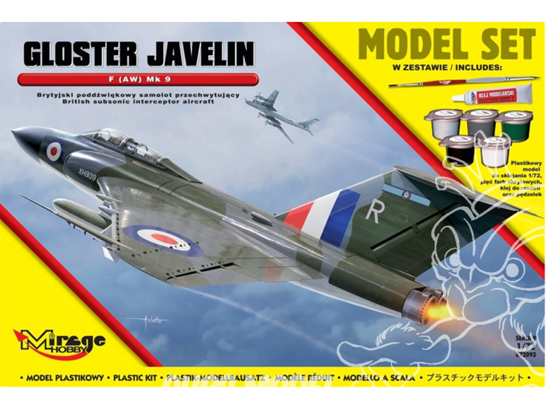 Mirage maquette bateaux 872093 Model Set GLOSTER JAVELIN F (AW) Mk 9 Avion intercepteur subsonique britannique 1/72