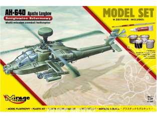 Mirage maquette helicoptere 872091 Model Set Hélicoptère d'attaque AH-64D APACHE Longbow 1/72