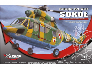 Mirage maquette helicoptere 725055 Hélicoptère PZL W-3T SOKÓŁ Version Transport et sauvetage 1/72