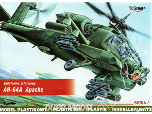 Mirage maquette helicoptere 72051 Hélicoptère d'attaque Apache AH-64A 1/72