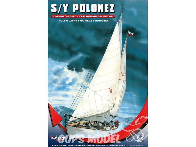 Mirage maquette bateau 508001 S/Y POLONEZ yacht de mer polonais à quille 1/50