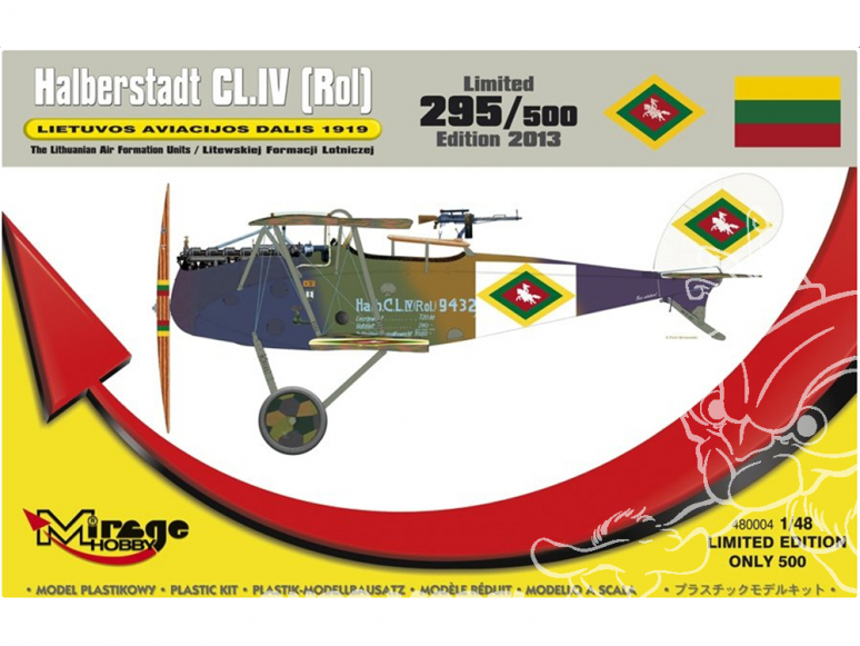 Mirage maquette avion 480004 Halberstadt CL.IV (Rol) LIETUVOS AVIACIJOS DALIS 1919 lituanien série limitée 1/48