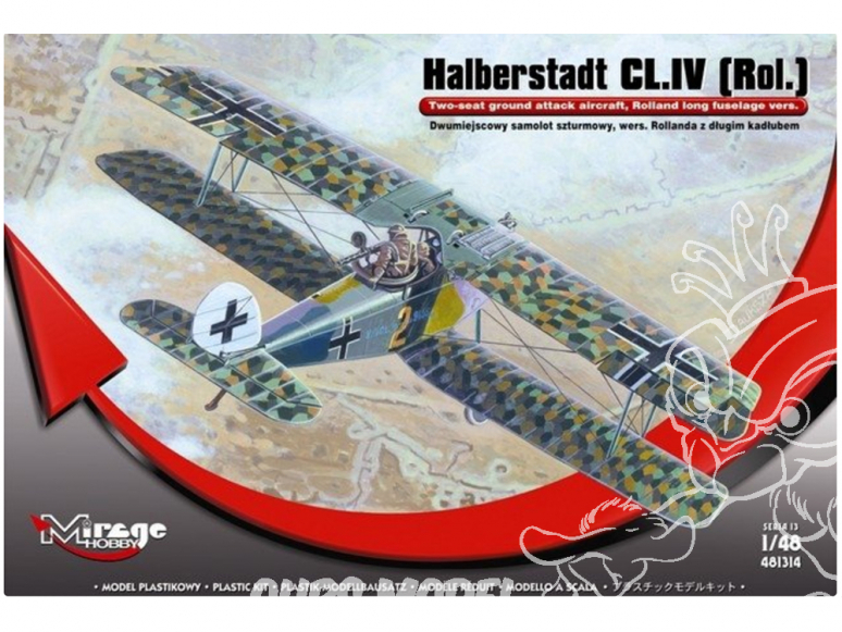 Mirage maquette avion 481314 Halberstadt CL.IV [Rol.] Version Rolland avec une longue coque 1/48