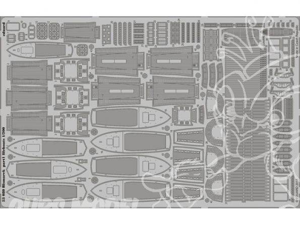 Eduard photodecoupe 53080 Bismarck Premiere partie Canots de sauvetages 1/200