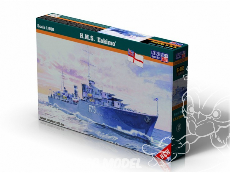 Master CRAFT maquette bateau 030926 H.M.S Eskimo 1/600