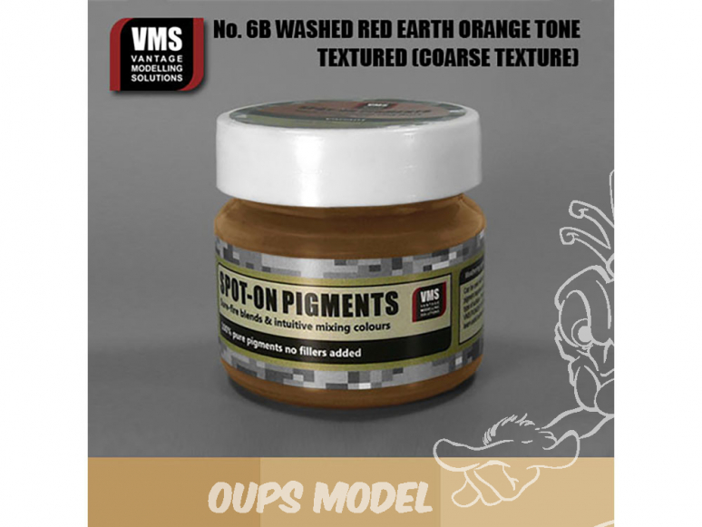 VMS Spot-On Pigments No6bCT Terre rouge ton orange délavé Coarse tex 45ml