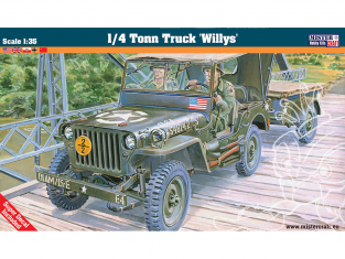 MASTER CRAFT maquettemilitaire 062996 1/4 Tonn Truck Willys avec remorque 1/35