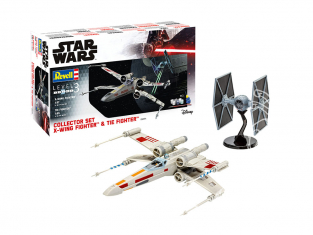 Revell maquette Star Wars 06054 Collector Set X-Wing Fighter + TIE Fighter inclus colle pinceau et peintures