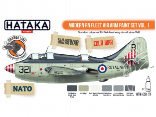 Hataka Hobby peinture laque Orange Line CS113 Ensemble de peinture Modern RN Fleet Air Arm vol. 1 set 6 x 17ml