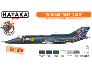 Hataka Hobby peinture laque Orange Line CS111 Ensemble de peinture Yak-38/38M "Forger" set 6 x 17ml