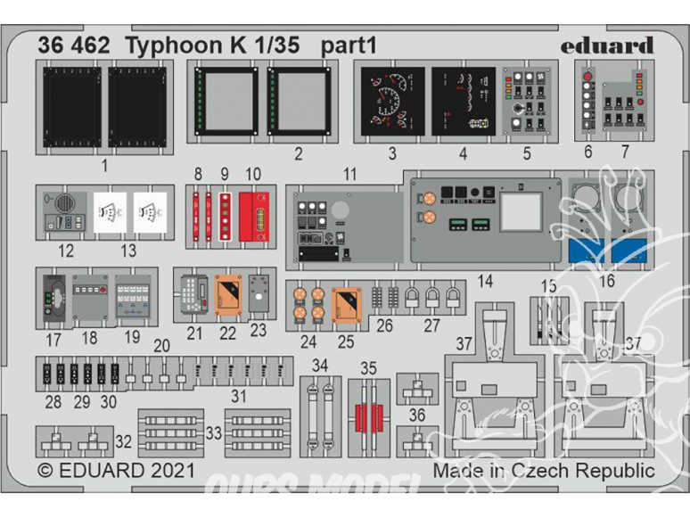 Eduard photodecoupe militaire 36462 Amélioration Typhoon K Zvezda 1/35