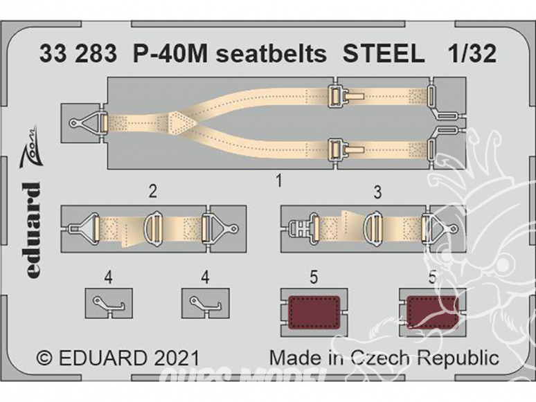 Eduard photodécoupe avion 33283 Harnais métal P-40M Trumpeter 1/32