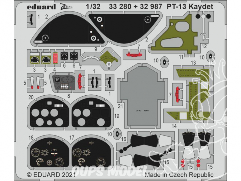 Eduard photodécoupe avion 32987 Amélioration PT-13 Kaydet Roden 1/32