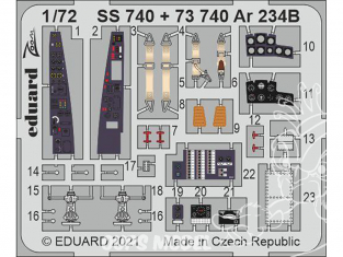 Eduard photodecoupe avion 73740 Amélioration Arado Ar 234B Hobby 2000 / Dragon 1/72