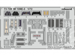 Eduard photodecoupe avion 73739 Amélioration Messerschmitt Bf 109E-3 Special Hobby 1/72