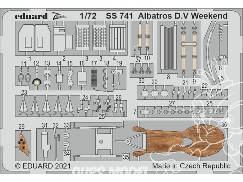 Eduard photodecoupe avion SS741 Zoom amélioration Albatros D.V Weekend Eduard 1/72