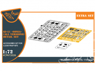 Clear Prop kit d'amelioration avion CPA72026 Ki-51 Sonia detail set (toutes versions) Pièces en PE et plastique 1/72