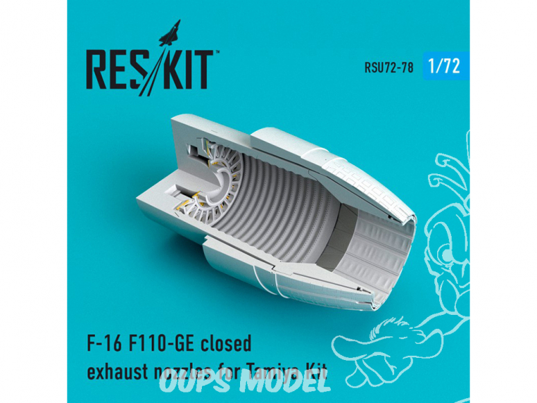 ResKit kit d'amelioration Avion RSU72-0078 Tuyère fermé F-16 F110-GE pour kit Tamiya 1/72