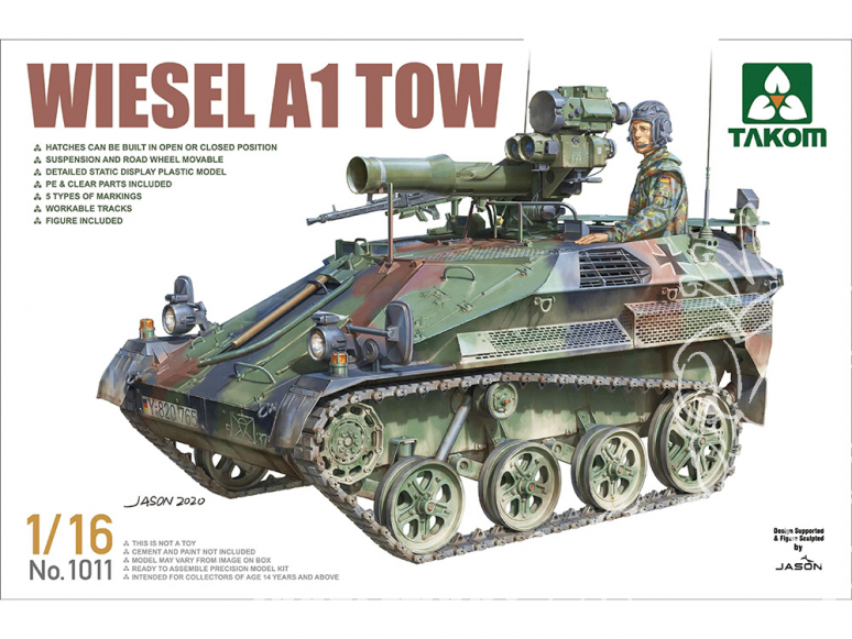 Takom maquette militaire 1011 Wiesel A1 Tow 1/16