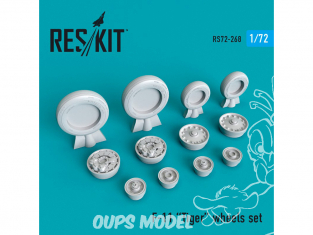 ResKit kit d'amelioration avion RS72-0268 Ensemble de Roues en résine F-11 Tiger kit Hasegawa 1/72