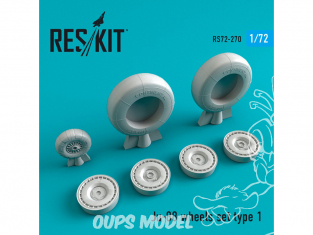 ResKit kit d'amelioration avion RS72-0270 Ensemble de Roues en résine Ju-88 type 1 kit Revell, Italeri, Zvezda, Airfix 1/72