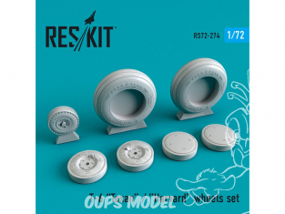 ResKit kit d'amelioration avion RS72-0274 Ensemble de Roues en résine Texan T-6 kit Academy, Revell 1/72