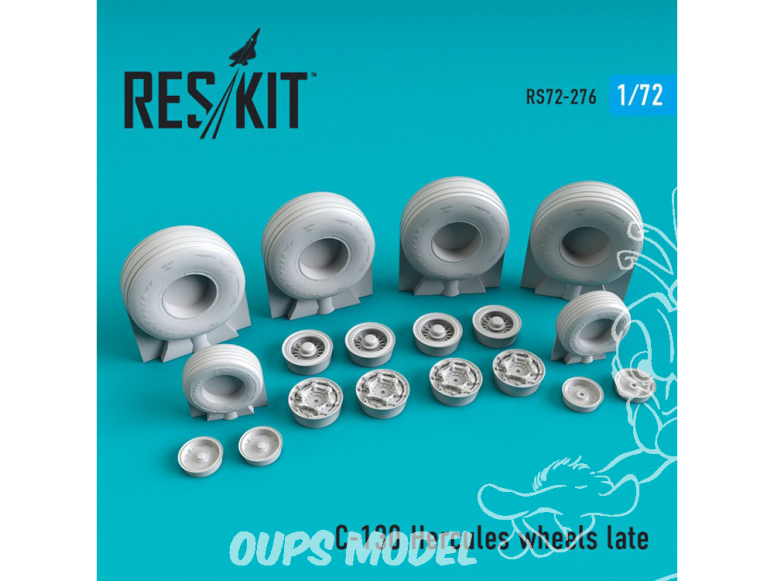 ResKit kit d'amelioration avion RS72-0276 Ensemble de Roues en résine C-130 Hercules Late kit Zvezda, Italeri 1/72