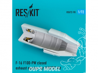 ResKit kit d'amelioration Avion RSU72-0090 Tuyère fermée F-16 F100-PW pour kit KINETIС 1/72
