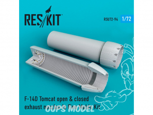 ResKit kit d'amelioration Avion RSU72-0094 Tuyère ouverte ou fermée F-14D Tomcat pour kit Fine Molds 1/72