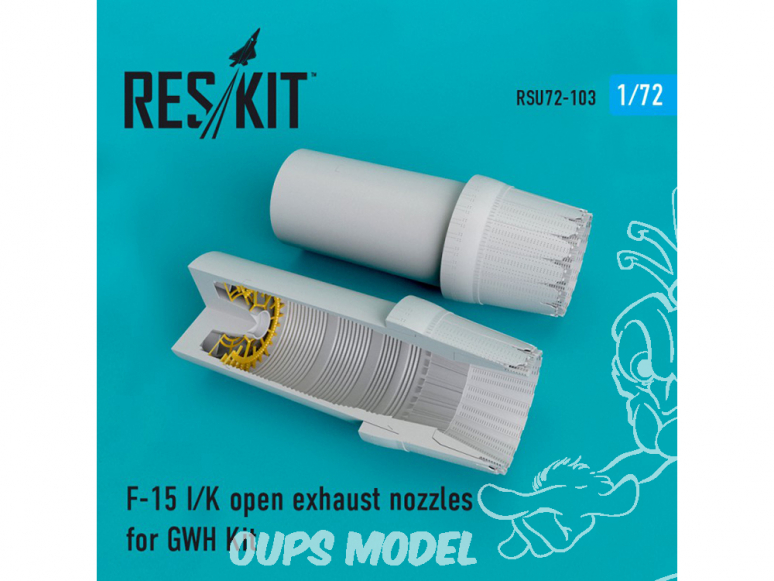 ResKit kit d'amelioration Avion RSU72-0103 Tuyère ouvertes F-15 (I / K) pour kit GWH 1/72