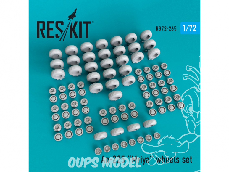 ResKit kit d'amelioration Avion RS72-0265 Jeu de roues An-225 Mriya pour kit Modelsvit 1/72