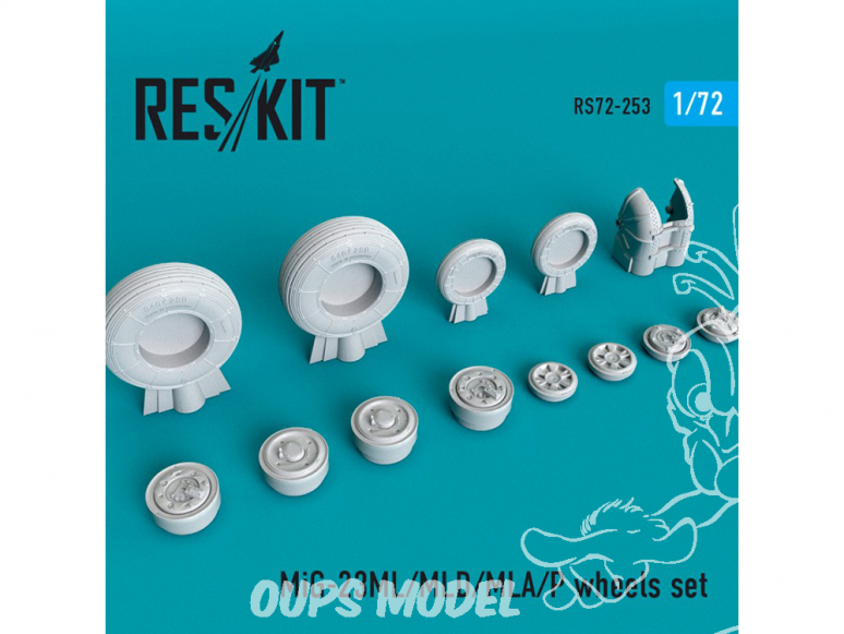 ResKit kit d'amelioration Avion RS72-0253 Jeu de roues MiG-23 (ML / MLD / MLA / P) pour kit GWH, Hasegawa, Zvezda 1/72