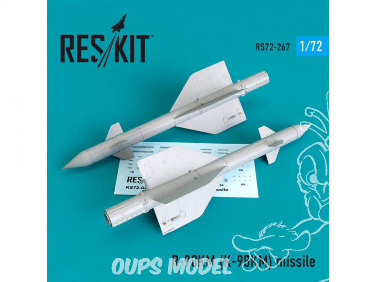 ResKit kit d'amelioration Avion RS72-0267 Missile R-98KM (K-98KM) (2 pieces) 1/72