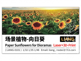 Liang Model 0101 Tournesols en papier pour diorama x6 1/35 - 1/48 - 1/72