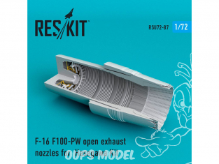 ResKit kit d'amelioration Avion RSU72-0087 Tuyère ouverte F-16 F100-PW pour kit Hasegawa 1/72