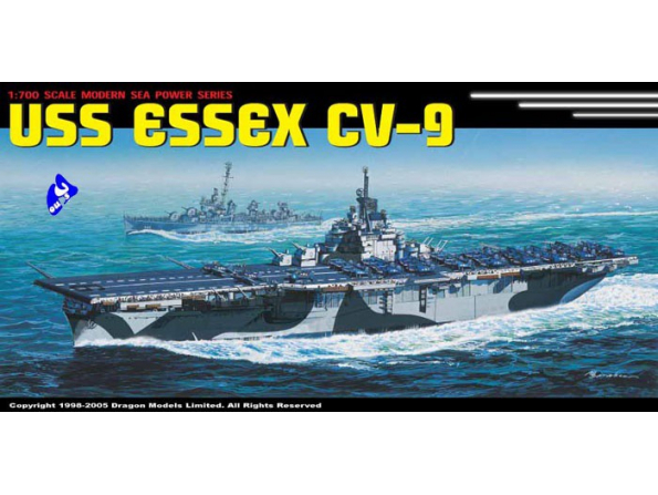 dragon maquette bateau 7049 USS Essex CV-9 1/700