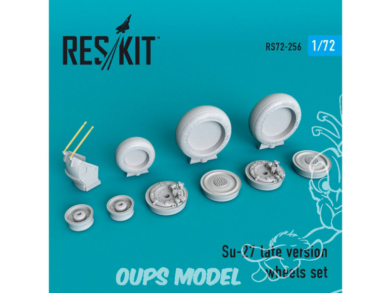 ResKit kit d'amelioration Avion RS72-0256 Jeu de roues Su-27 late kit Revell, Hasegawa, Zveada, Trumpeter, ICM, Airfix 1/72
