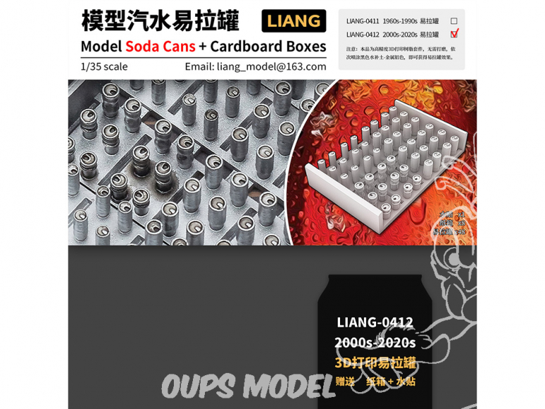 Liang Model 0412 Canettes Soda 2000 - 2020 avec boites en carton 1/35