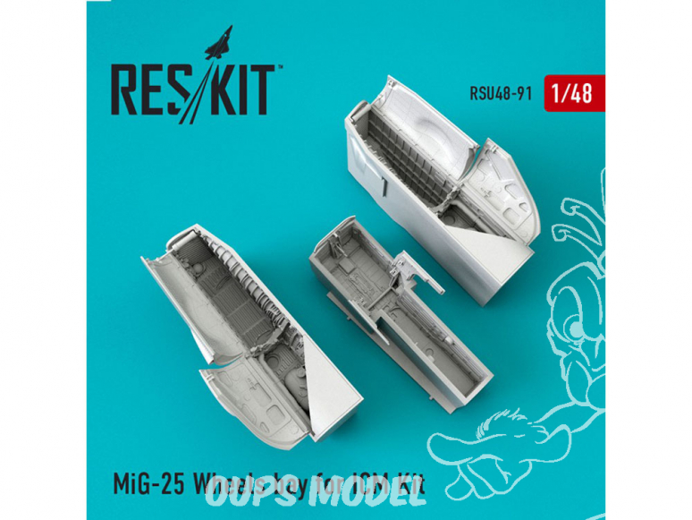 ResKit kit d'amelioration Avion RSU48-0091 Baie de roues MiG-25 pour kit ICM 1/48