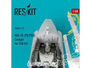 ResKit kit d'amelioration Hélicoptére RSU48-0122 Cockpit MiG-25 (PD / PDS) pour kit ICM 1/48
