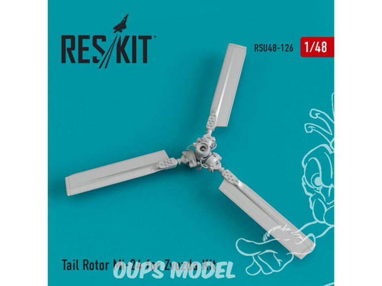 ResKit kit d'amelioration Hélicoptére RSU48-0126 Rotor de queue Mi-24 pour kit Zvezda 1/48