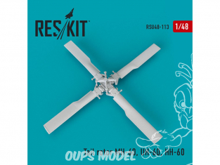 ResKit kit d'amelioration Hélicoptére RSU48-0113 Rotor de queue MH-60, UH-60, HH-60 pour kit Italeri, Revell 1/48