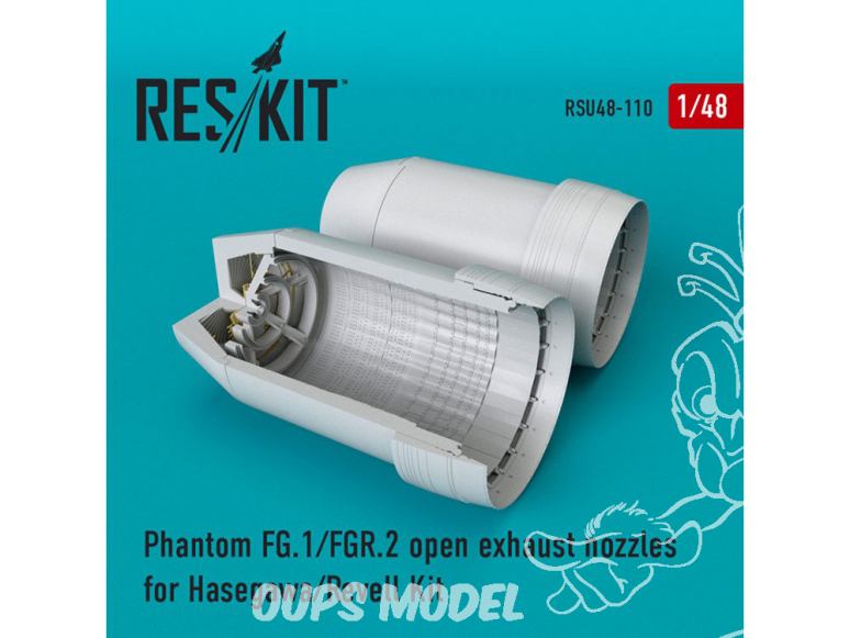 ResKit kit d'amelioration Avion RSU48-0110 Tuyère ouverte Phantom (FG.1 / FGR.2) pour kit Hasegawa et Revell 1/48